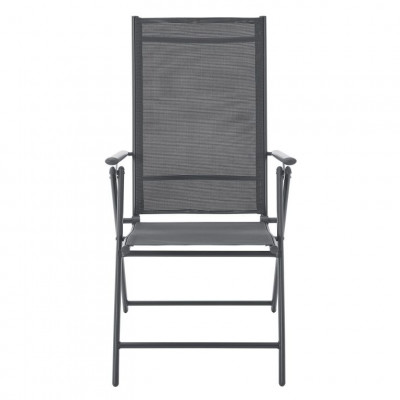 Skladacia záhradná stolička Calena 2 ks, antracit, polohovac