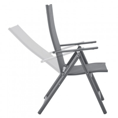 Skladacia záhradná stolička Calena 2 ks, antracit, polohovac