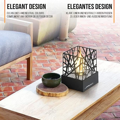 Stolný krb nerezový, šedý