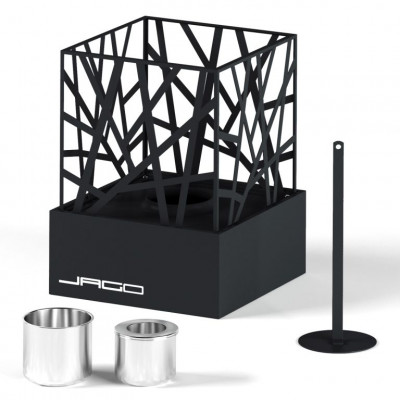 Stolný krb nerezový, šedý