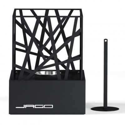 Stolný krb nerezový, šedý