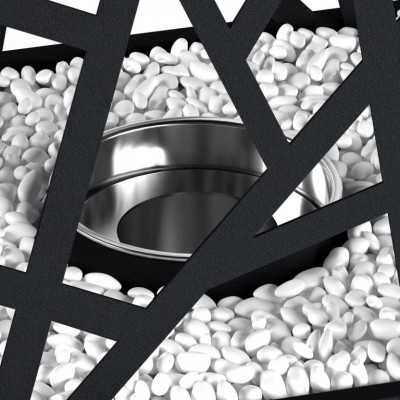 Stolný krb nerezový, šedý