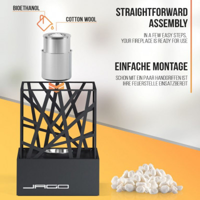 Stolný krb nerezový, šedý