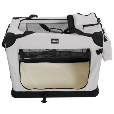 Leopet Prepravný box pre psov XXXL, 102 x 69 x 69 cm, sivý