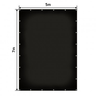 JAGO Plachta 650 g/m², hliníkové oká, čierna, 5 x 7 m