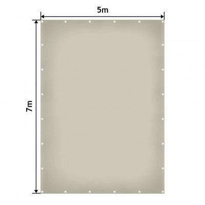 JAGO Plachta 650 g/m², hliníkové oká, sivá, 5 x 7 m