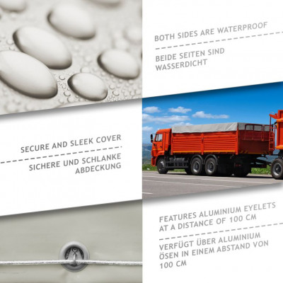 JAGO Plachta 650 g/m², hliníkové oká, sivá, 5 x 7 m