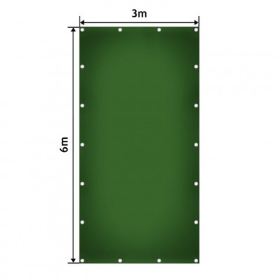 JAGO Plachta 650 g/m², hliníkové oká, zelená, 3 x 6 m