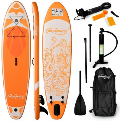Physionics nafukovací paddleboard, 320 x 80 x 15 cm,oranžový