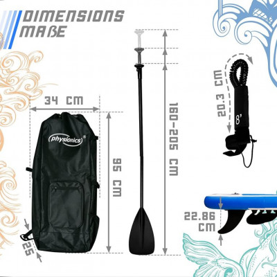 Physionics nafukovací paddleboard, 320 x 80 x 15 cm,oranžový