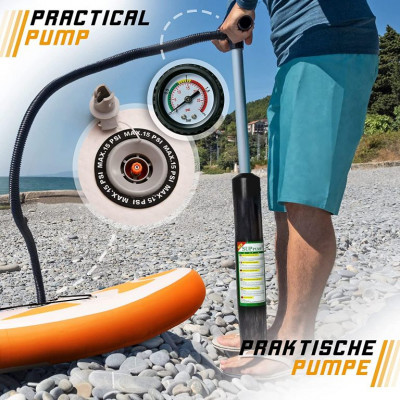 Physionics nafukovací paddleboard, 320 x 80 x 15 cm,oranžový