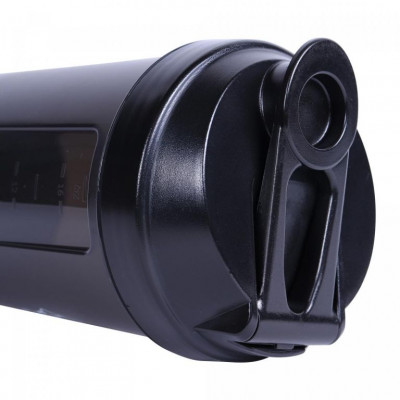 Gorilla Sports Shaker s priehradkou, 500 ml čierny