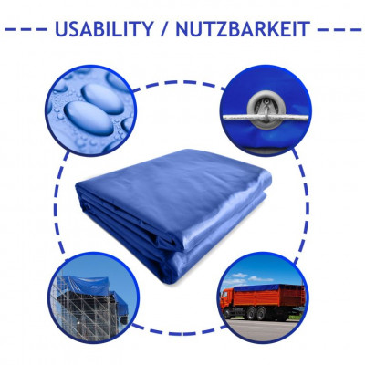 JAGO Plachta 650 g/m², hliníkové oká, modrá, 5 x 7 m