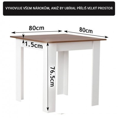 MIADOMODO jedálenský stôl pre 4 osoby,orech,80 x 80 x 76,5cm MIADOMODO jedálenský stôl pre 4 osoby,orech,80 x 80 x 76,5cm