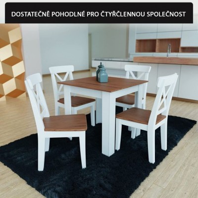 MIADOMODO jedálenský stôl pre 4 osoby,orech,80 x 80 x 76,5cm MIADOMODO jedálenský stôl pre 4 osoby,orech,80 x 80 x 76,5cm