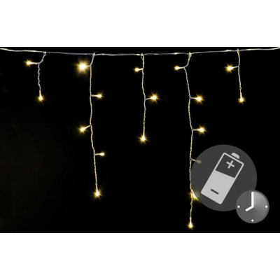 Vianočný dážď - 5 m, 144 LED, teple biely, s časovačom