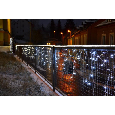 Vianočný dážď - 5 m, 144 LED, teple biely, s časovačom