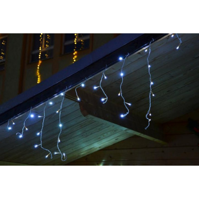 Vianočný dážď - 5 m, 144 LED, teple biely, s časovačom