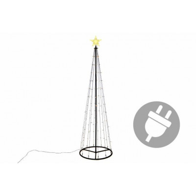 Vianočná dekorácia - svetelná pyramída stromček - 240 cm teplá biela