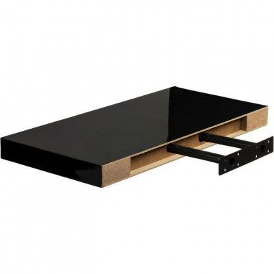 Stilista nástenná polica Volato, 100 cm, lesklá čierna