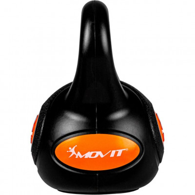 MOVIT Kettlebell činka - 8 kg, čierna/oranžová
