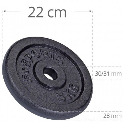 SCSports Sada liatinových kotúčov, 4 x 5 kg
