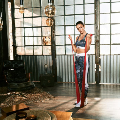 Gorilla Sports Posilňovacia guma, 120 cm, červená