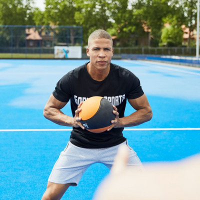 Gorilla Sports Medicinbal, fialový/čierny, 5 kg