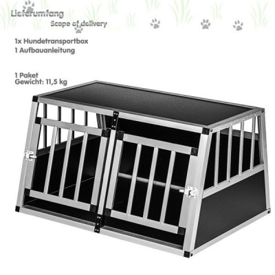 Hliníková prepravná klietka pre psov 89 × 69 × 50 cm, 12 kg