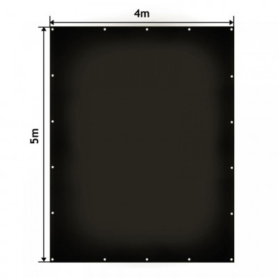 JAGO Plachta 650 g/m², hliníkové oká, čierna, 4 x 5 m
