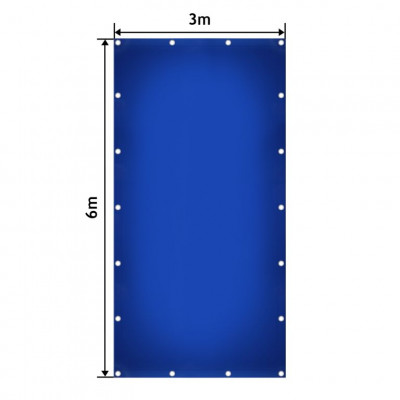 JAGO Plachta 650 g/m², hliníková oka, modrá, 3 x 6 m