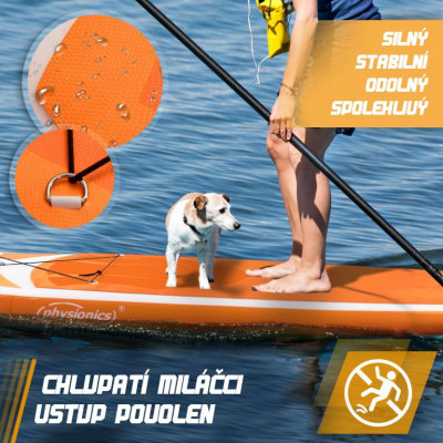 Nafukovací paddleboard 305 cm oranžový + příslušenstvo
