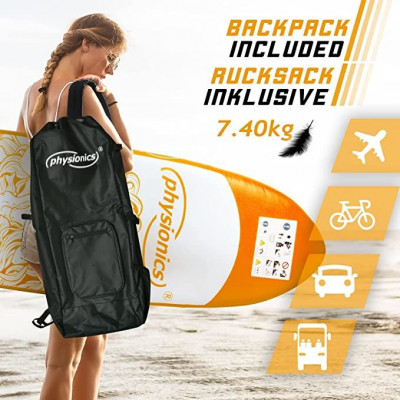 Nafukovací paddleboard 305 cm oranžový + příslušenstvo