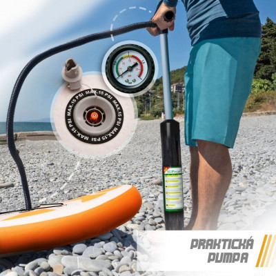 Nafukovací paddleboard 305 cm oranžový + příslušenstvo