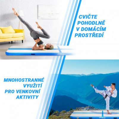 Physionics Airtrack nafukovacia žinienka, 6 m, modrá