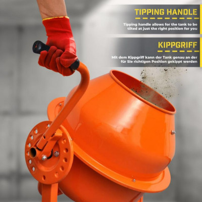 TIMBERTECH Miešačka na betón 70 l, 220 W, oceľ, 2 kolieska