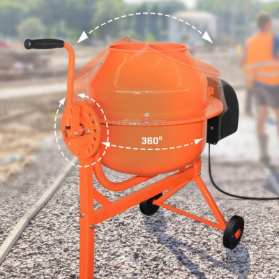 TIMBERTECH Miešačka na betón 70 l, 220 W, oceľ, 2 kolieska