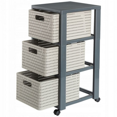 Country komoda - cappucino / antracit, 37,5 x 32,5 x 71,2 cm