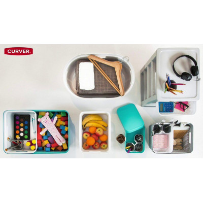 Úložný box INFINITY DOTS- biely  4,5 l