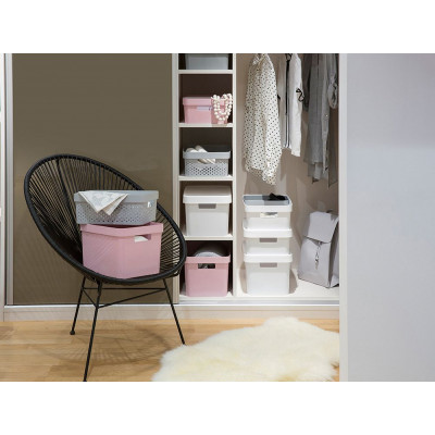 Úložný box INFINITY DOTS- biely  4,5 l