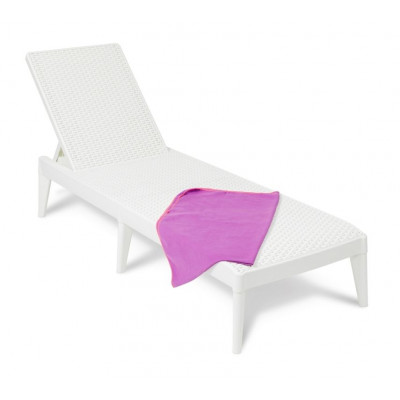 Plastové záhradné lehátko NUMANA, biele