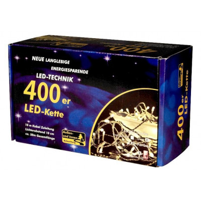 NEXOS Vianočná reťaz 40 m, 400 LED, teplá biela