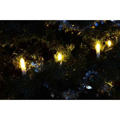 NEXOS Klasické sviečky na vianočný stromček, teplá biela