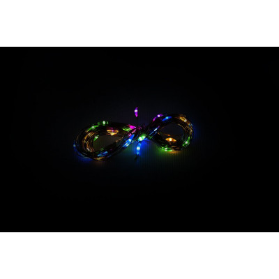 NEXOS Svetelný strieborný drôt, 40 LED, časovač, farebný