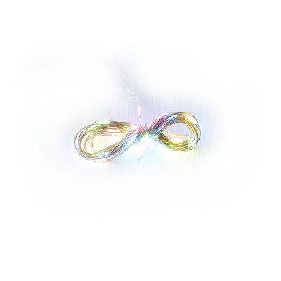 NEXOS Svetelný strieborný drôt, 40 LED, časovač, farebný