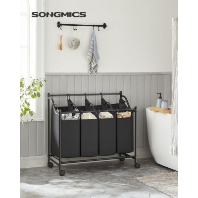 SONGMICS kôš na bielizeň 4×35 l, čierny