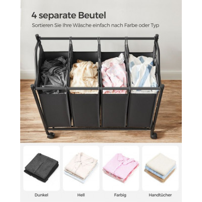 SONGMICS kôš na bielizeň 4×35 l, čierny