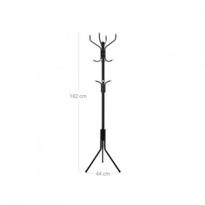 SONGMICS kovový vešiak 182 cm, čierny