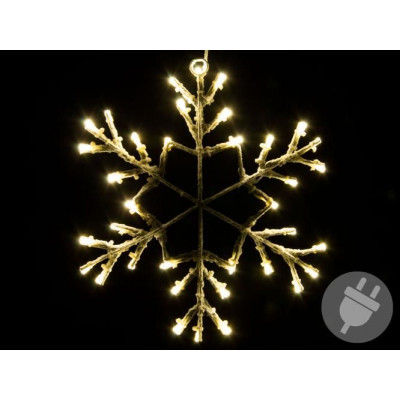 Vianočná LED dekorácia - snehová vločka - 30 cm teplá biela