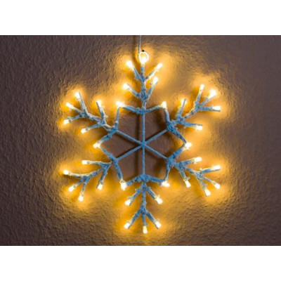 Vianočná LED dekorácia - snehová vločka - 30 cm teplá biela